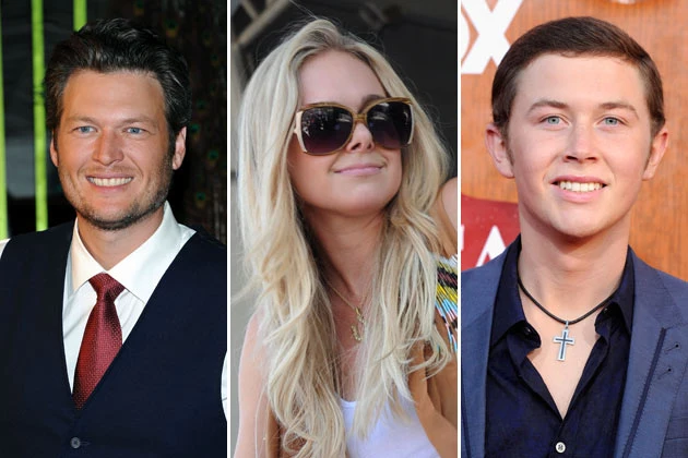 Blake Shelton, Laura Bell Bundy, Scotty McCreery Blake Shelton, Laura Bell Bundy, Scotty McCreery